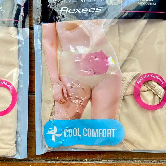 2 Pairs NWT Maidenform FLEXEES Shapewear Briefs Cool Comfort Light Small NEW - Picture 4 of 6